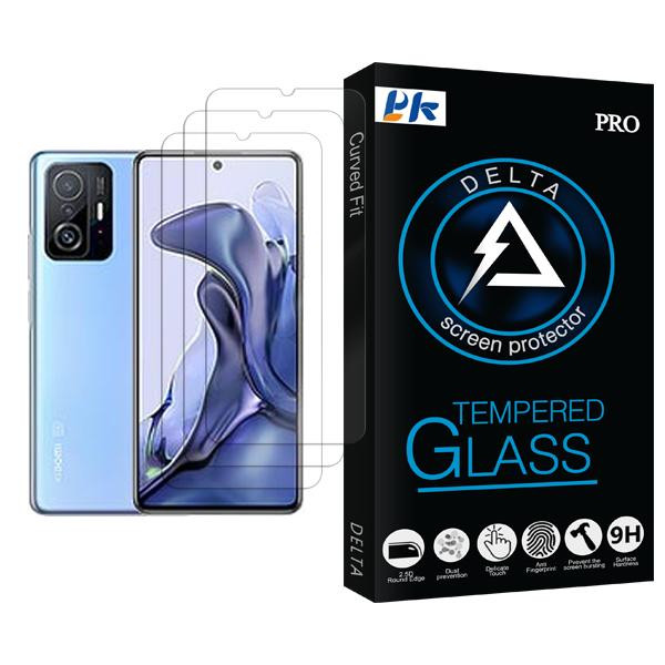 محافظ صفحه نمایش پی کی مدل Delta Glass MIX003 مناسب برای گوشی موبایل شیائومی 11T بسته سه عددی