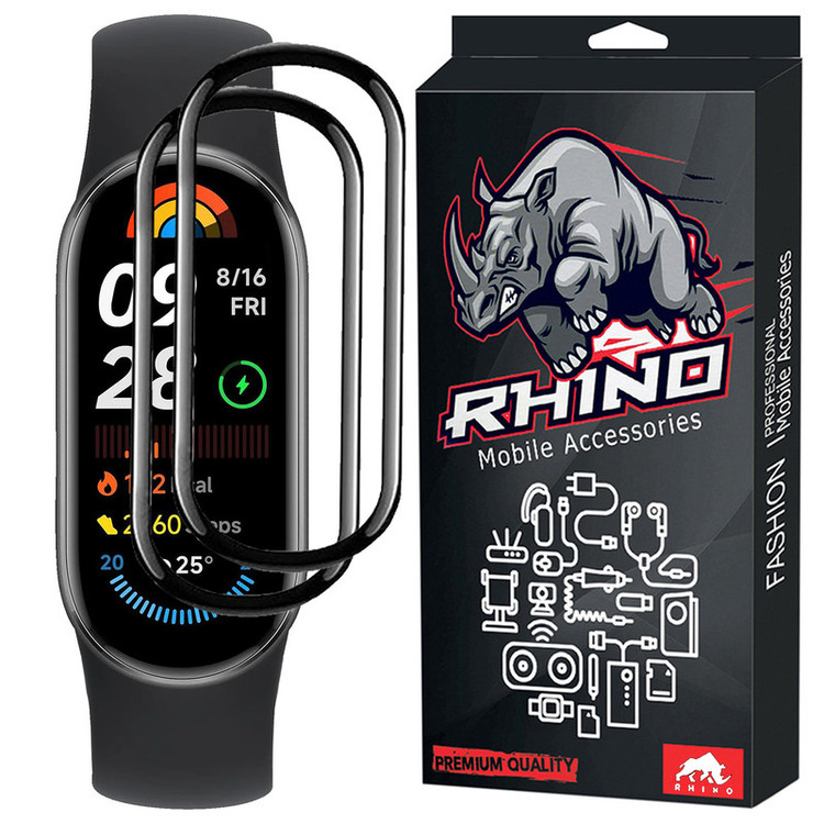 محافظ صفحه نمایش راینو مدل PMA-Mi9 مناسب برای مچ بند هوشمند شیائومی Mi Band 9 بسته 2 عددی