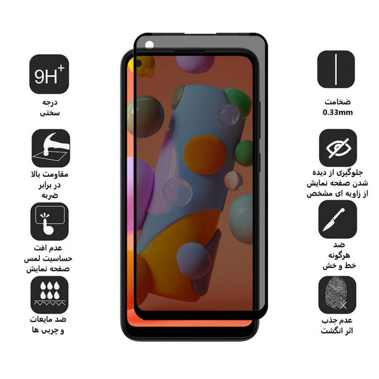 محافظ صفحه نمایش حریم شخصی گودزیلا مدل GGP مناسب برای گوشی موبایل سامسونگ Galaxy A11