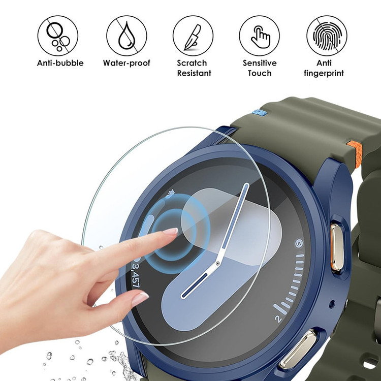 کاور هاپلایت مدل PC Bumper HL مناسب برای ساعت هوشمند سامسونگ Galaxy Watch 7 44mm به همراه محافظ صفحه نمایش
