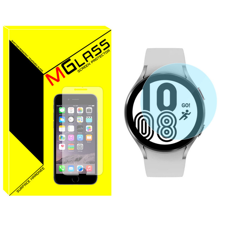 محافظ صفحه نمایش شیشهای امگلس مدل Glass-MG مناسب برای ساعت هوشمند سامسونگ Galaxy Watch 4 44mm