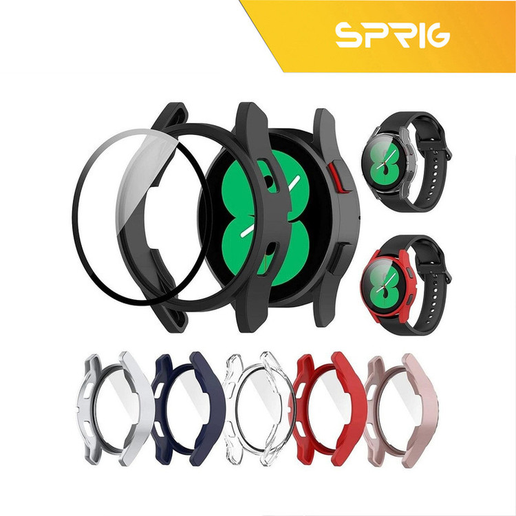 کاور اسپریگ مدل Hard Guard مناسب برای ساعت هوشمند سامسونگ Galaxy Watch 4 44mm به همراه محافظ صفحه نمایش