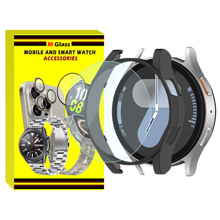 کاور امگلس مدل PC Bumper MG مناسب برای ساعت هوشمند سامسونگ Galaxy Watch 7 44mm به همراه محافظ صفحه نمایش