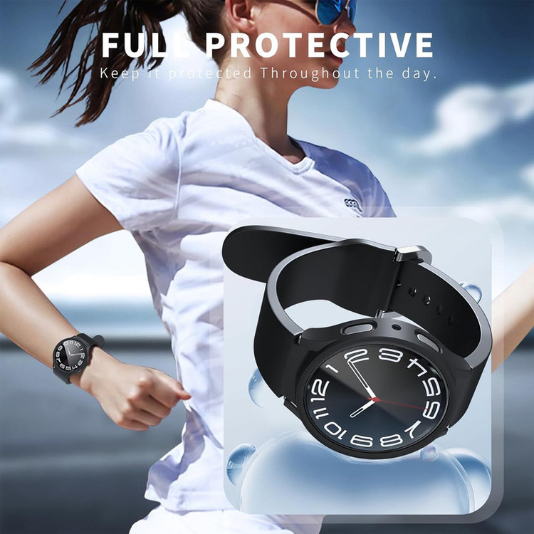 کاور امگلس مدل PC Bumper MG مناسب برای ساعت هوشمند سامسونگ Galaxy Watch 7 44mm به همراه محافظ صفحه نمایش