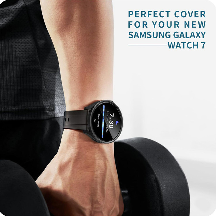 کاور امگلس مدل PC Bumper MG مناسب برای ساعت هوشمند سامسونگ Galaxy Watch 7 44mm به همراه محافظ صفحه نمایش