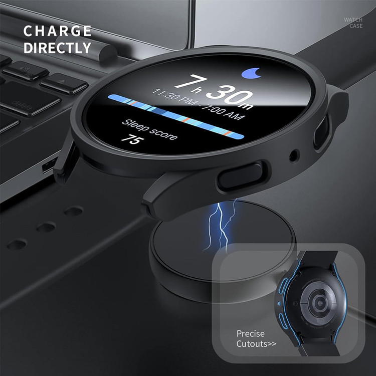 کاور امگلس مدل PC Bumper MG مناسب برای ساعت هوشمند سامسونگ Galaxy Watch 7 44mm به همراه محافظ صفحه نمایش