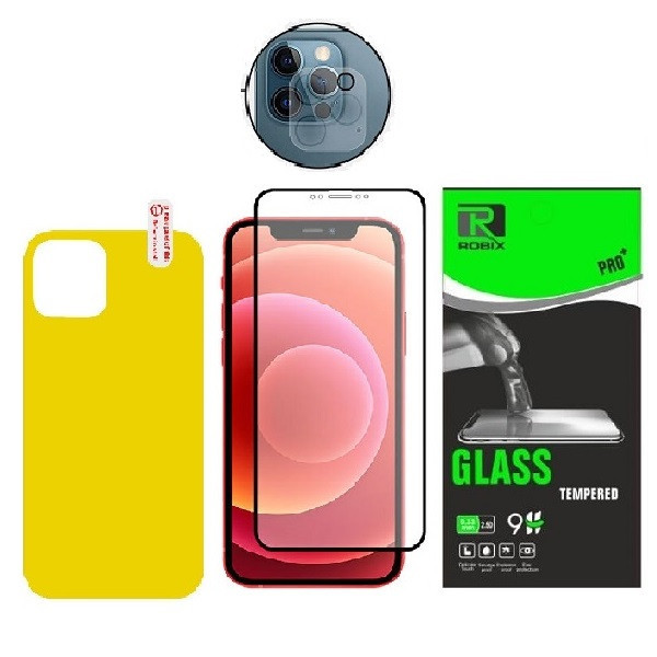 محافظ صفحه نمایش و پشت گوشی روبیکس مدل F-L- iP12promax مناسب برای گوشی موبایل اپل iPhone 12 Pro Max به همراه محافظ لنز دوربین