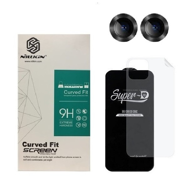 محافظ صفحه نمایش نیلکین مدل 2SN- مناسب برای گوشی موبایل اپل iPhone 13 به همراه محافظ پشت گوشی و محافظ لنز دوربین