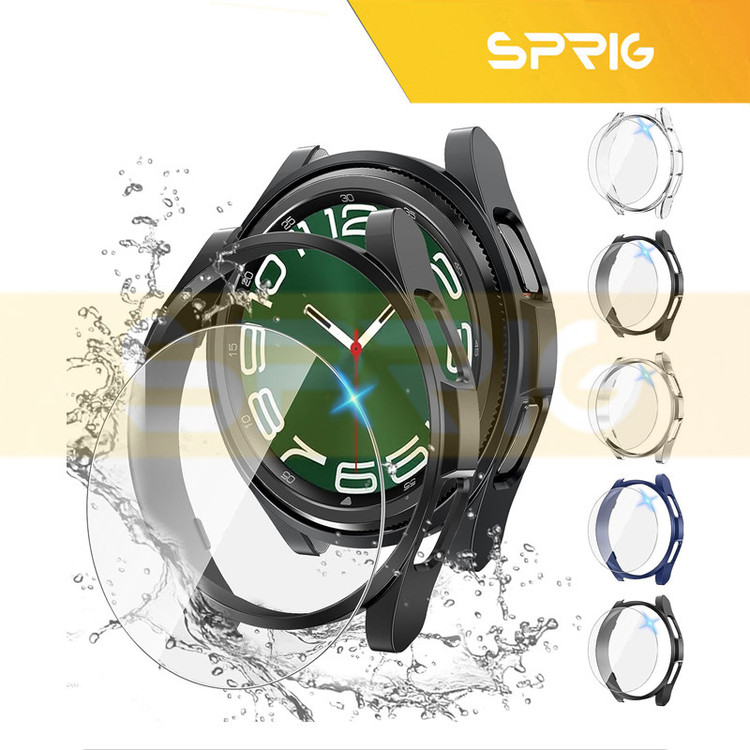 کاور اسپریگ مدل PC Bump مناسب برای ساعت هوشمند سامسونگ Galaxy Watch 6 Classic 47mm به همراه محافظ صفحه نمایش