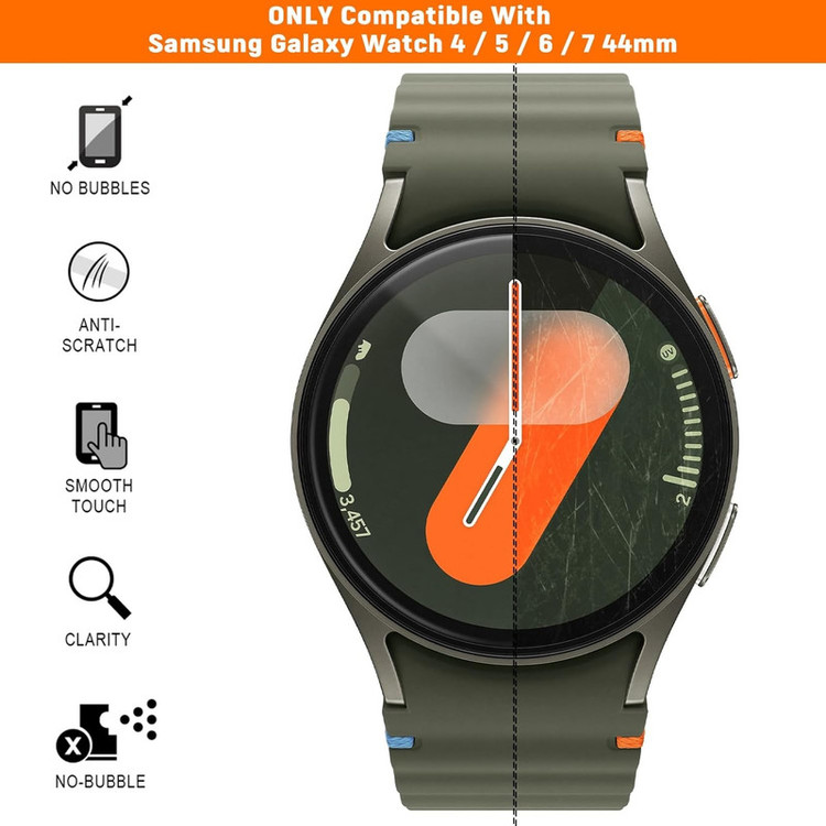محافظ صفحه نمایش شیشه ای بادیگارد مدل GW مناسب برای ساعت هوشمند سامسونگ Galaxy Watch 7 44 mm