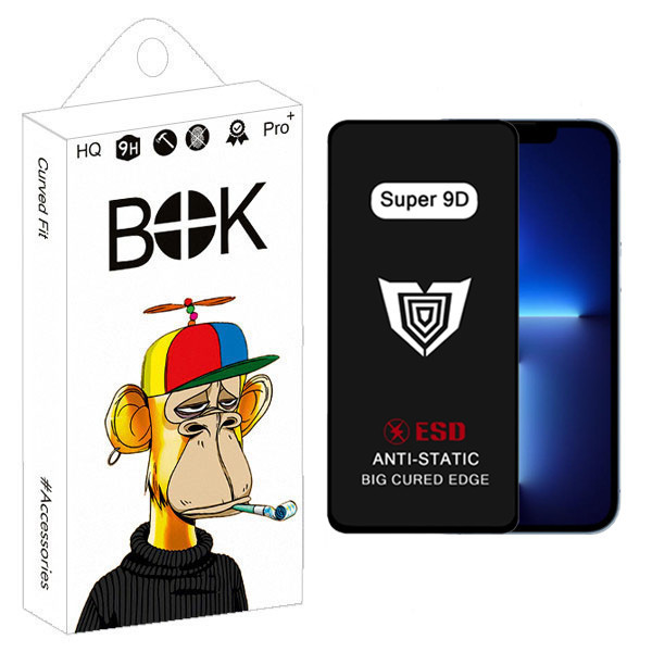 محافظ صفحه نمایش بوک مدل Super 9D Pro مناسب برای گوشی موبایل اپل IPhone 13 Pro Max / 14 Plus