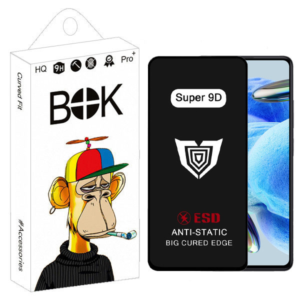محافظ صفحه نمایش بوک مدل Super 9D مناسب برای گوشی موبایل شیائومی Redmi Note 12 4G / 5G /Note 12 Pro 4G / 5G / Note 12 Pro Plus