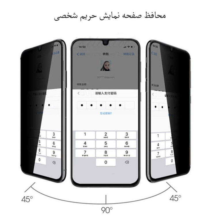 محافظ صفحه نمایش حریم شخصی مدل PRV مناسب برای گوشی موبایل شیائومی Redmi Note 8 Pro بسته دو عددی