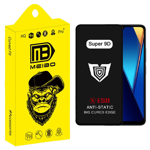 محافظ صفحه نمایش میبو مدل Super 9D مناسب برای گوشی موبایل شیائومی Redmi 13C / 13C 5G / 13R / A05 / Poco C65 / M6 5G