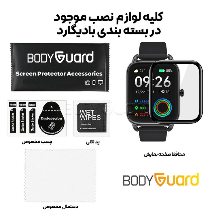 محافظ صفحه نمایش بادیگارد مدل PMMA مناسب برای ساعت هوشمند هایلو RS4