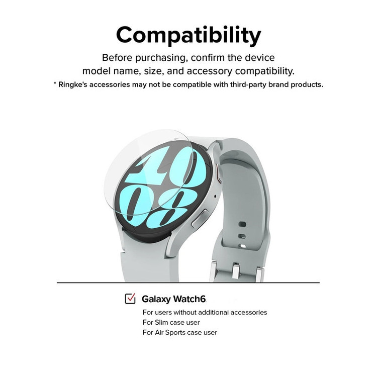 محافظ صفحه نمایش راینو مدل R-Glass مناسب برای مچ بند هوشمند سامسونگ Galaxy Watch 6 40mm
