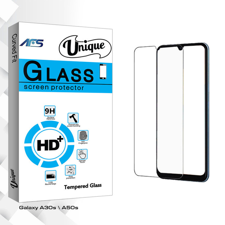 محافظ صفحه نمایش شیشه ای ای اف اس مدل Unique Glass مناسب برای گوشی موبایل سامسونگ Galaxy A30s / A50s