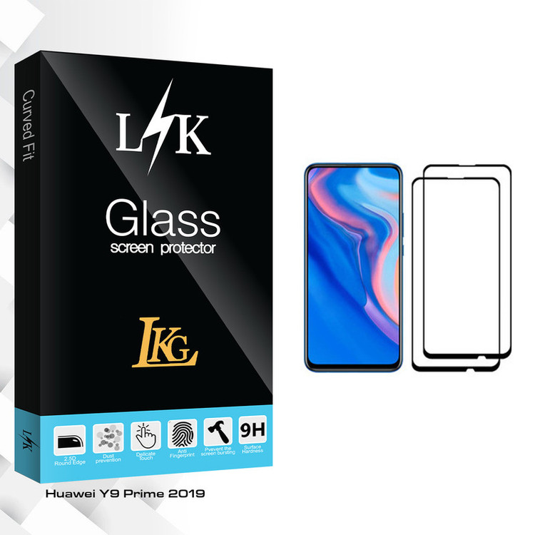 محافظ صفحه نمایش ال کا جی مدل LK Glass مناسب برای گوشی موبایل هوآوی Y9 Prime 2019 بسته دو عددی