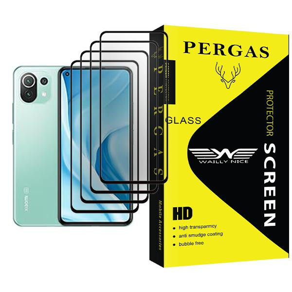 محافظ صفحه نمایش وایلی نایس مدل Pergas Glass MIX004 مناسب برای گوشی موبایل شیائومی Mi 11 Lite 5G بسته چهار عددی