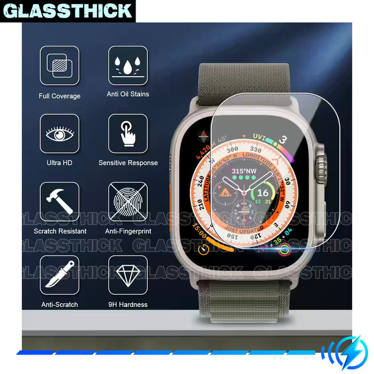 محافظ صفحه نمایش شیشهای گلستیک مدل SH-GL مناسب برای ساعت هوشمند الترا T1000 Ultra 49mm