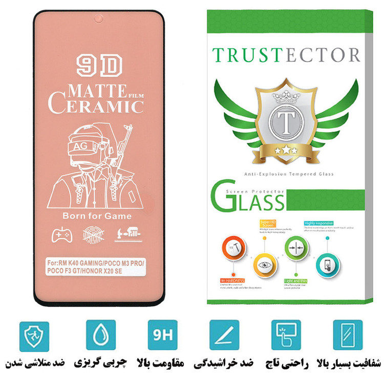 محافظ صفحه نمایش سرامیکی مات تراستکتور مدل CATA مناسب برای گوشی موبایل شیائومی Redmi K40 Gaming