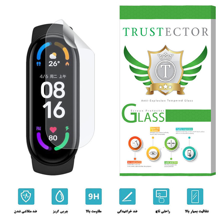 محافظ صفحه نمایش نانو تراستکتور مدل TPWT-Glass مناسب برای مچ بند هوشمند شیائومی Mi Band 6 Global