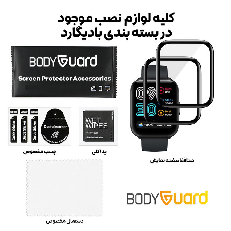 محافظ صفحه نمایش بادیگارد مدل PMMA مناسب برای ساعت هوشمند میبرو Mibro C2 بسته 2 عددی