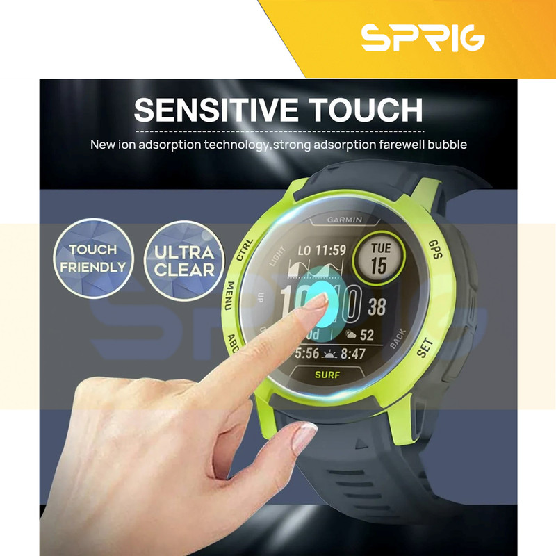 محافظ صفحه نمایش شیشه ای اسپریگ مدل SH-SP مناسب برای ساعت هوشمند گارمین Instinct 2 Solar