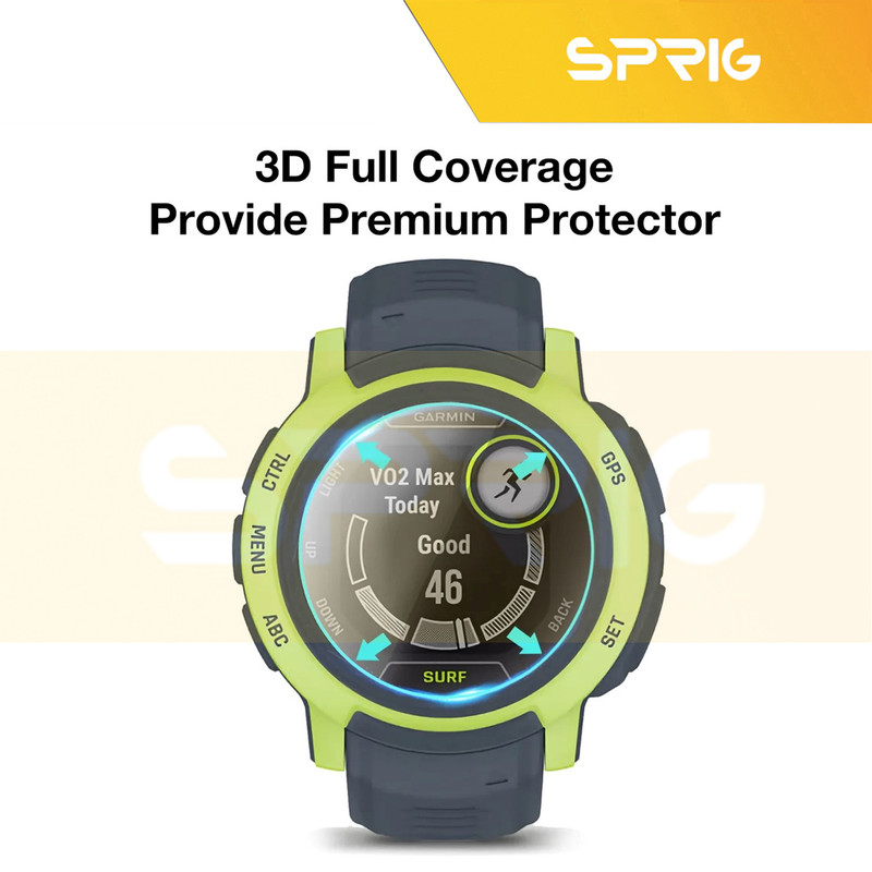 محافظ صفحه نمایش شیشه ای اسپریگ مدل SH-SP مناسب برای ساعت هوشمند گارمین Instinct 2 Solar