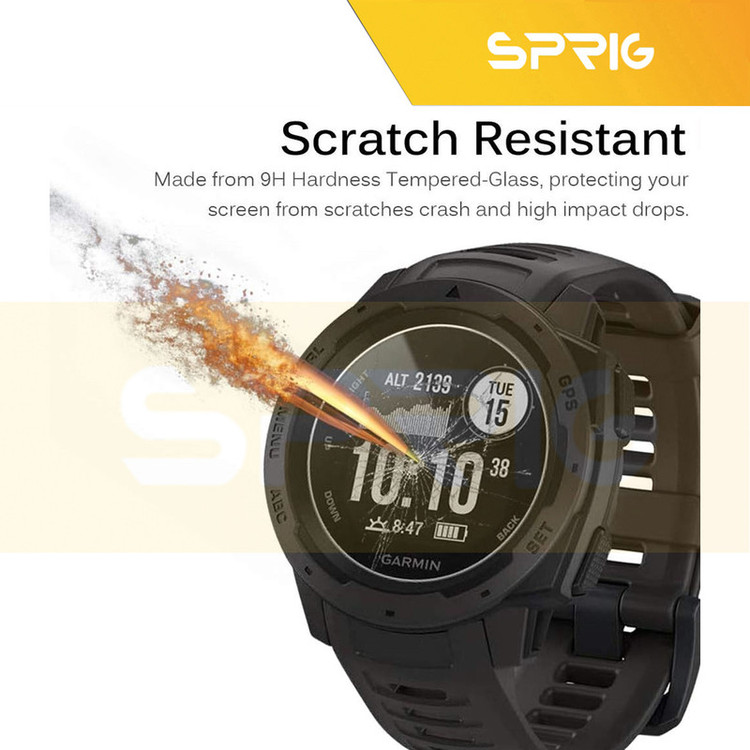 محافظ صفحه نمایش شیشه ای اسپریگ مدل SH-SP مناسب برای ساعت هوشمند گارمین Instinct 2 Solar