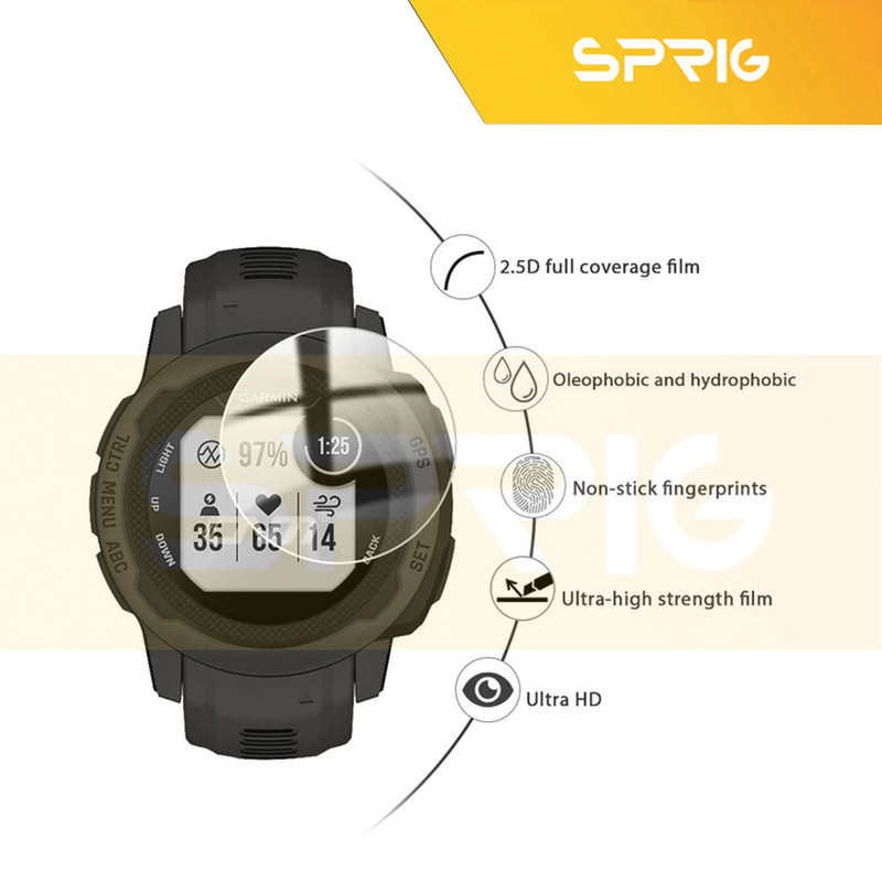 محافظ صفحه نمایش شیشه ای اسپریگ مدل SH-SP مناسب برای ساعت هوشمند گارمین Instinct 2 Solar
