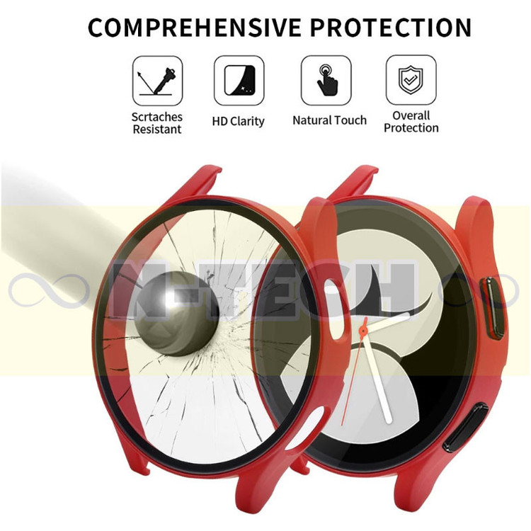 کاور انتک مدل Cover With Glass مناسب برای ساعت هوشمند سامسونگ Galaxy Watch 6 40mm به همراه محافظ صفحه نمایش