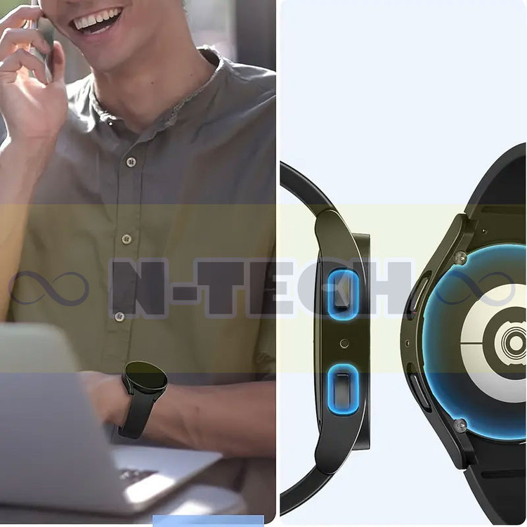کاور انتک مدل Cover With Glass مناسب برای ساعت هوشمند سامسونگ Galaxy Watch 6 40mm به همراه محافظ صفحه نمایش