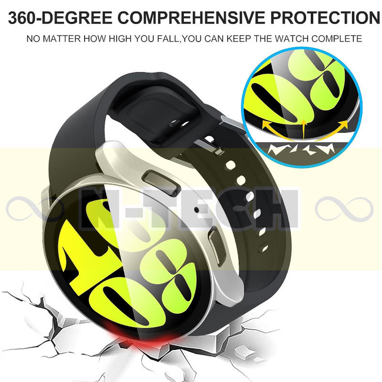 کاور انتک مدل Cover With Glass مناسب برای ساعت هوشمند سامسونگ Galaxy Watch 6 40mm به همراه محافظ صفحه نمایش