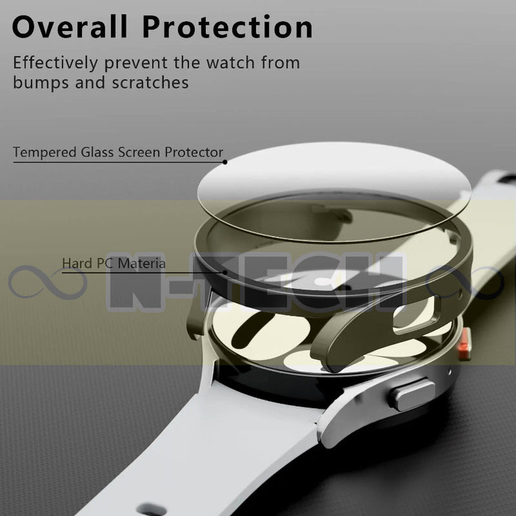 کاور انتک مدل Cover With Glass مناسب برای ساعت هوشمند سامسونگ Galaxy Watch 6 40mm به همراه محافظ صفحه نمایش