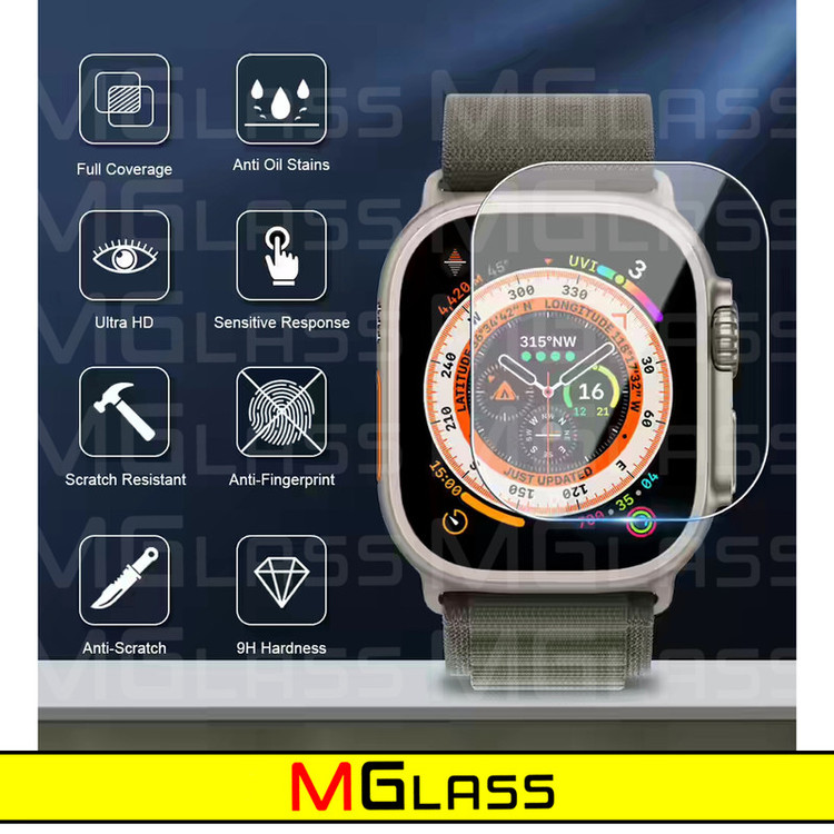محافظ صفحه نمایش شیشهای امگلس مدل SH-MG مناسب برای ساعت هوشمند الترا T1000 Ultra 49mm