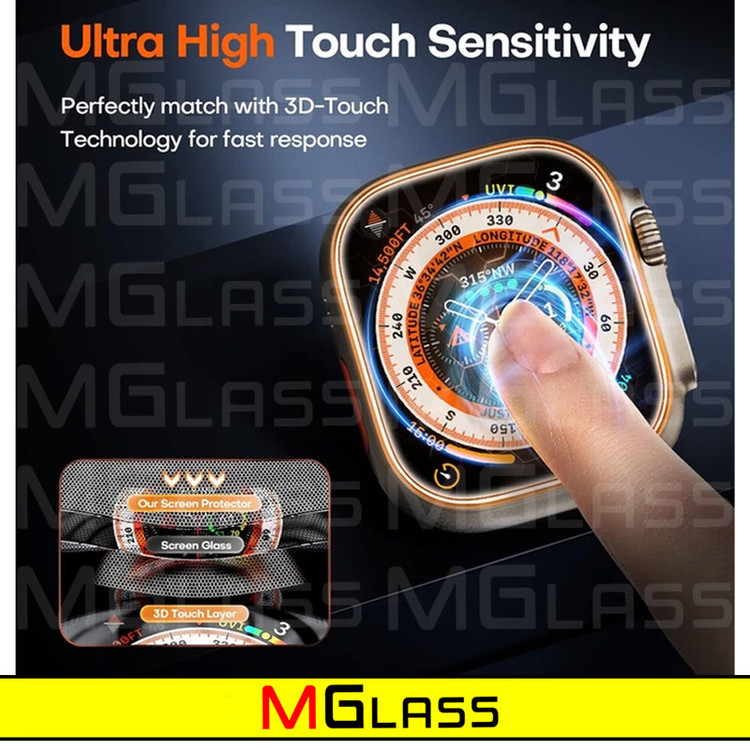 محافظ صفحه نمایش شیشهای امگلس مدل SH-MG مناسب برای ساعت هوشمند الترا T1000 Ultra 49mm