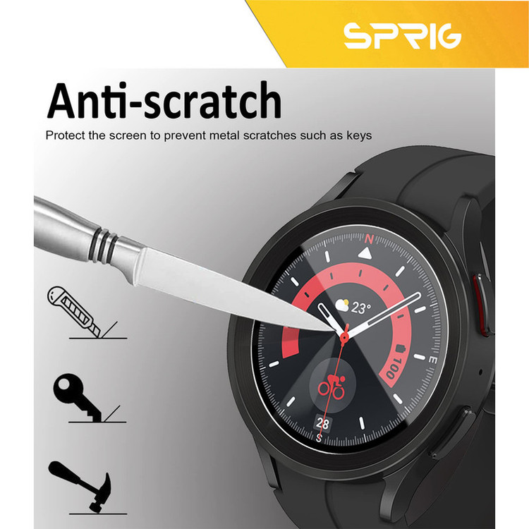 محافظ صفحه نمایش شیشه ای اسپریگ مدل SH-SP مناسب برای ساعت هوشمند سامسونگ Galaxy watch 5 44mm / watch 4 44mm