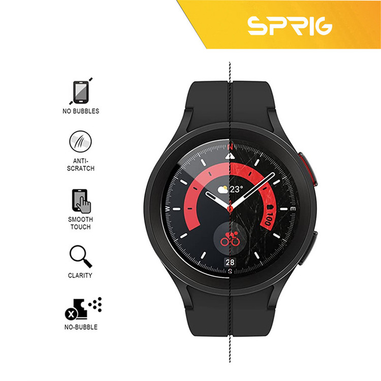 محافظ صفحه نمایش شیشه ای اسپریگ مدل SH-SP مناسب برای ساعت هوشمند سامسونگ Galaxy watch 5 44mm / watch 4 44mm