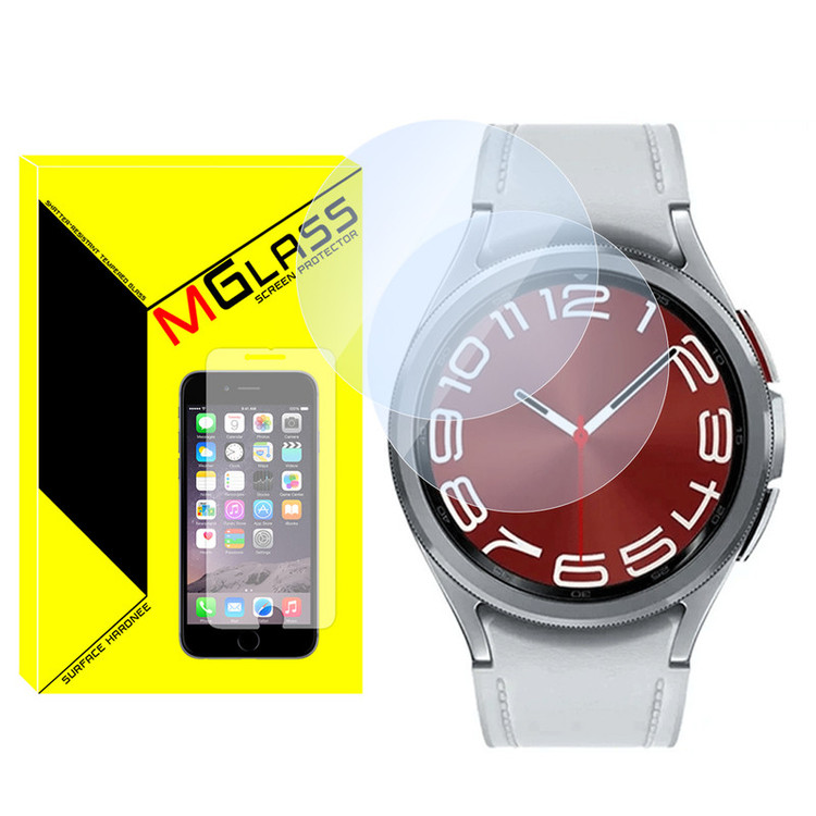 محافظ صفحه نمایش شیشهای امگلس مدل SH-MG مناسب برای ساعت هوشمند سامسونگ Galaxy watch 6 Classic 47mm بسته دو عددی