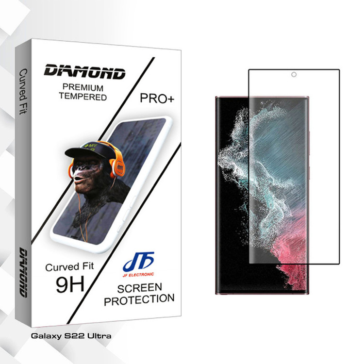 محافظ صفحه نمایش جی اف مدل Diamond Glass مناسب برای گوشی موبایل سامسونگ Galaxy S22 Ultra