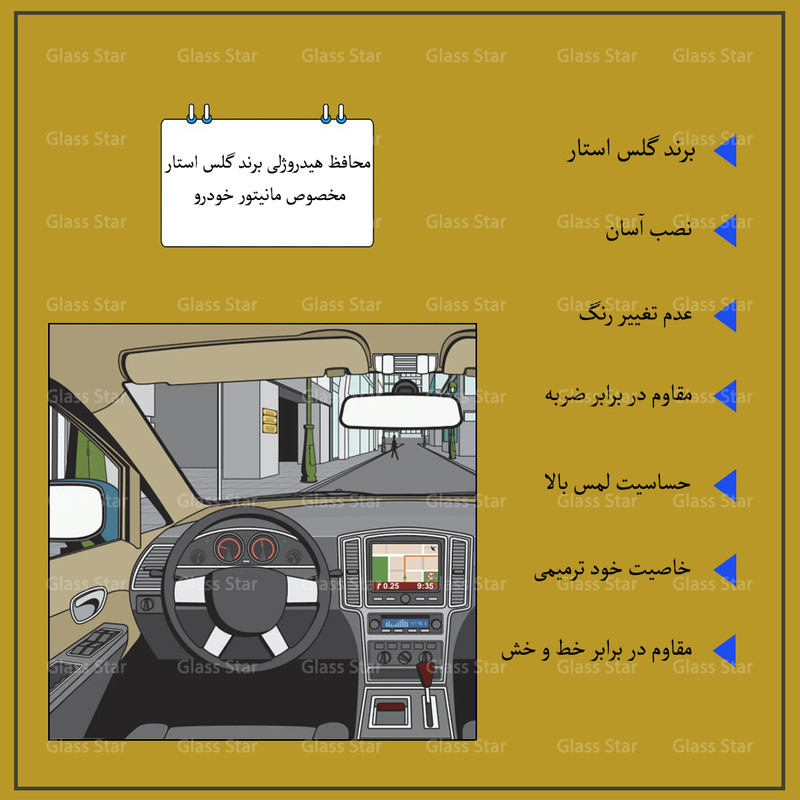 محافظ مانیتور خودرو گلس استار مدل MANG مناسب برای تارا