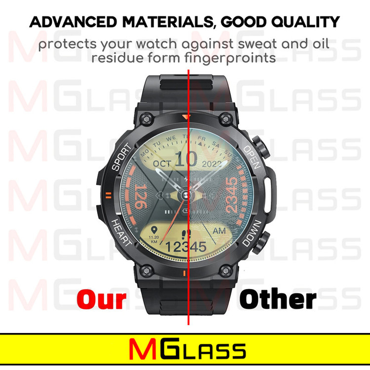 محافظ صفحه نمایش شیشهای امگلس مدل SH-MG مناسب برای ساعت هوشمند هپی تاچ K59 / K59 Pro