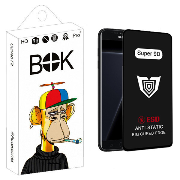 محافظ صفحه نمایش بوک مدل Super 9D Guard مناسب برای گوشی موبایل سامسونگ Galaxy s7