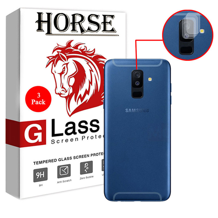 محافظ لنز دوربین هورس مدل UTF مناسب برای گوشی موبایل سامسونگ Galaxy A6 Plus بسته سه عددی