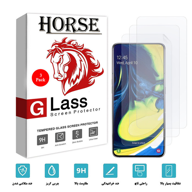 محافظ صفحه نمایش نانو هورس مدل FSN مناسب برای گوشی موبایل سامسونگ Galaxy A80 بسته سه عددی