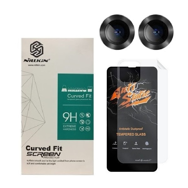 محافظ صفحه نمایش مدل 2ASN مناسب برای گوشی موبایل اپل iPhone 13 به همراه محافظ پشت گوشی و محافظ لنز دوربین