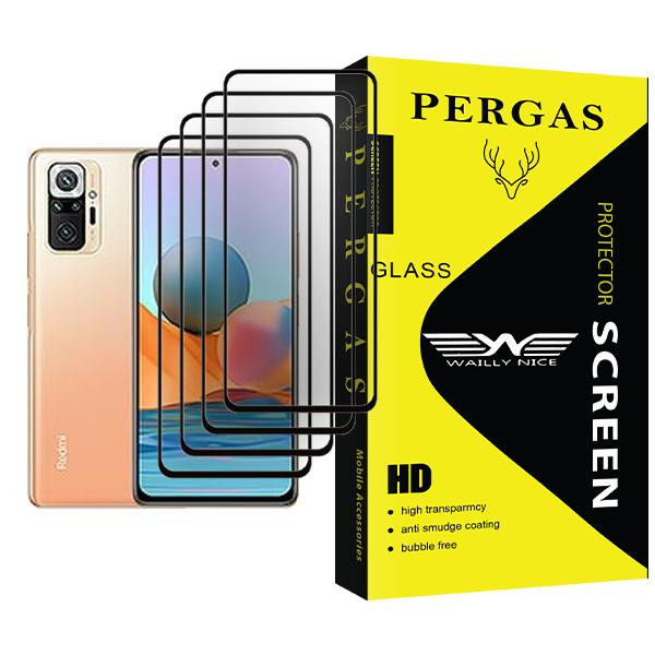 محافظ صفحه نمایش وایلی نایس مدل Pergas Glass MIX004 مناسب برای گوشی موبایل شیائومی Redmi Note 10 Pro Max بسته چهار عددی