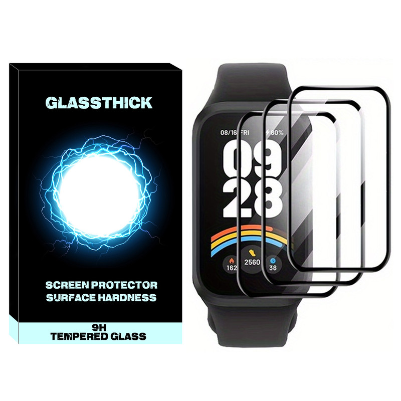 محافظ صفحه نمایش گلستیک مدل Nano Pmma GL مناسب برای ساعت هوشمند شیائومی Smart Band 9 Active بسته سه عددی