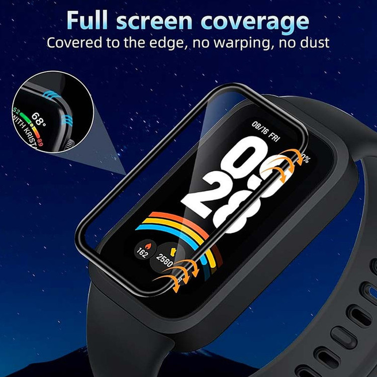 محافظ صفحه نمایش گلستیک مدل Nano Pmma GL مناسب برای ساعت هوشمند شیائومی Smart Band 9 Active بسته سه عددی